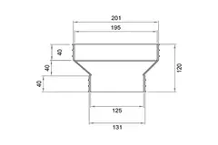 Wavin Ventiza Przejście PVC owalne 195x80 mm do 125 mm ekscentryczne M/S