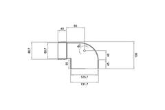Wavin Ventiza Końcówka 90 stopnie PVC owalna 195x80x50 mm według średnicy 125 mm M/M