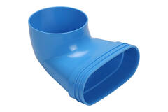 Wavin Ventiza Końcówka 90 stopnie PVC owalna 235x80x100 mm według średnicy 160 mm M/M