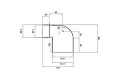 Wavin Ventiza Końcówka 90 stopnie PVC owalna 195x80x100 mm według średnicy 125 mm M/M