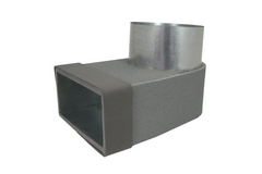 Pojedynczy symetryczny element narożny przegrody Thermoduct 220x80 mm według średnicy 125 mm