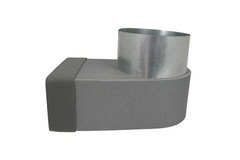 Pojedynczy symetryczny element narożny przegrody Thermoduct 220x80 mm według średnicy 125 mm