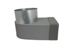 Pojedynczy symetryczny element narożny przegrody Thermoduct 220x80 mm według średnicy 125 mm