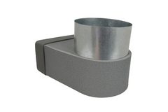 Pojedynczy symetryczny element narożny przegrody Thermoduct 220x80 mm według średnicy 150 mm