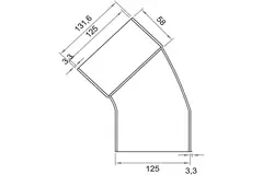 Wavin Ventiza kolano 45 stopnie PVC okrągłe według średnicy 125 mm M/S