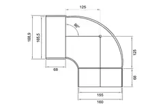 Wavin Ventiza kolano 90 stopnie PVC okrągłe 160 mm M/S
