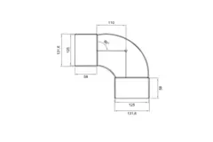Wavin Ventiza kolano 90 stopnie PVC okrągłe 125 mm M/M