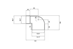 Wavin Ventiza końcówka 90 stopnie PVC okrągła 125x80x70 mm M/M