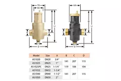Mosiężny (mikropęcherzykowy) separator powietrza z przyłączem poziomym 1 „F+M