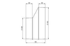 Europlast okrągła plastikowa redukcja 150 mm na 100 mm - AP150-100