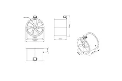 Osiowy wentylator kanałowy 560 mm - AL 560 D4 01 CFG