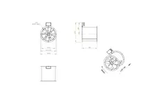 Osiowy 355 mm kanałowy wentylator spalin F300- AL 355 D4 F3 01 CFG