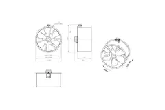 Osiowy wentylator kanałowy 1250 mm F300- AL 1250 D6 F3 01 CFG
