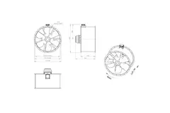 Osiowy wentylator kanałowy 1250 mm F300- AL 1250 D6 F3 02 CFG