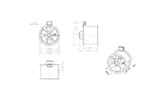 Osiowy 450 mm kanałowy wentylator spalin F300- AL 450 D2 F3 01 CFG