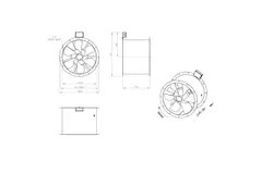 Osiowy 560 mm kanałowy wentylator spalin F300- AL 560 D4 F3 01 CFG