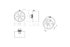 Osiowy wentylator kanałowy 1250 mm F300- AL 1250 D6 F3 04 CFG
