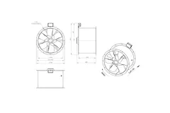 Osiowy 630 mm kanałowy wentylator spalin F300- AL 630 D6 F3 01 CFG