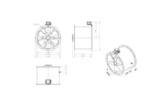 Osiowy wentylator kanałowy 560 mm - AL 560 D4 04 CFG
