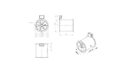 Osiowy 315 mm kanałowy wentylator spalin F400 - AL 315 D4 F4 01 CFG