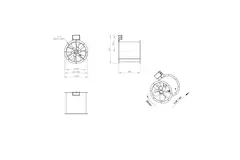 Osiowy 355 mm kanałowy wentylator spalin F300- AL 355 D42U F3 01 CFG