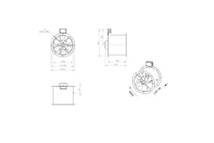 Osiowy 400 mm kanałowy wentylator spalin F300- AL 400 D42U F3 01 CFG