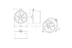 Osiowy 710 mm kanałowy wentylator spalin F300- AL 710 D4 F3 02 CFG