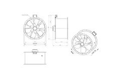 Osiowy 710 mm kanałowy wentylator spalin F400 - AL 710 D4 F4 02 CFG
