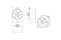 Osiowy 710 mm kanałowy wentylator spalin F400 - AL 710 D4 F4 03 CFG