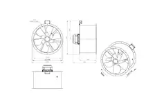 Osiowy 710 mm kanałowy wentylator spalin F400 - AL 710 D4 F4 01 CFG
