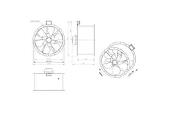 Osiowy 710 mm kanałowy wentylator spalin F400 - AL 710 D84U F4 02 CFG