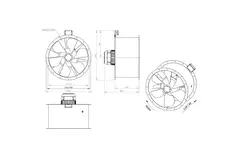 Osiowy 710 mm kanałowy wentylator spalin F400 - AL 710 D84U F4 01 CFG