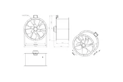 Osiowy 710 mm kanałowy wentylator spalin F400 - AL 710 D6 F4 01 CFG