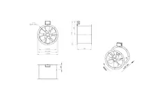 Osiowy 450 mm kanałowy wentylator spalin F400 - AL 450 D4 F4 01 CFG