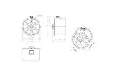 Osiowy 900 mm kanałowy wentylator spalin F400 - AL 900 D4 F4 03 CFG