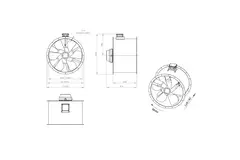 Osiowy 900 mm kanałowy wentylator spalin F400 - AL 900 D4 F4 05 CFG