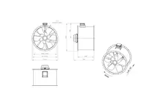Osiowy 900 mm kanałowy wentylator spalin F400 - AL 900 D6 F4 03 CFG