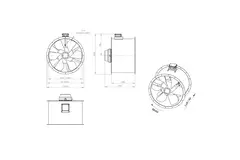 Osiowy 900 mm kanałowy wentylator spalin F300- AL 900 D4 F3 05 CFG
