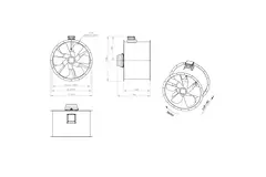 Osiowy 900 mm kanałowy wentylator spalin F400 - AL 900 D4 F4 04 CFG
