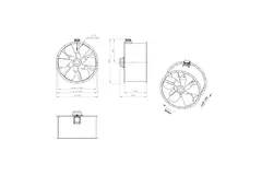 Osiowy wentylator kanałowy 1250 mm F300- AL 1250 D6 F3 07 CFG