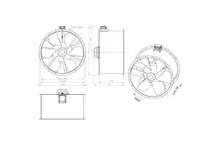 Osiowy wentylator kanałowy 1250 mm F400 - AL 1250 D6 F4 01 CFG