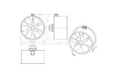 Osiowy wentylator kanałowy 1250 mm F400 - AL 1250 D6 F4 02 CFG
