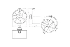 Osiowy wentylator kanałowy 1250 mm F400 - AL 1250 D6 F4 03 CFG
