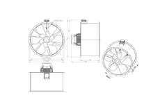 Osiowy wentylator kanałowy 1250 mm F400 - AL 1250 D6 F4 04 CFG
