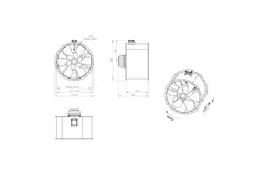 Osiowy 1120 mm kanałowy wentylator spalin F400 - AL 1120 D6 F4 03 CFG