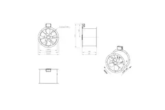 Osiowy 450 mm kanałowy wentylator spalin F400 - AL 450 D4 F4 02 CFG
