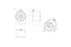 Osiowy 560 mm kanałowy wentylator spalin F400 - AL 560 D4 F4 01 CFG
