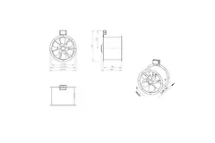Osiowy 450 mm wentylator kanałowy spalin F300- AL 450 D2 F3 02 CFG
