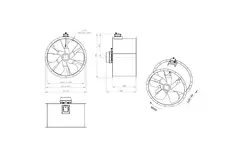 Osiowy wentylator kanałowy 1000 mm - AL 1000 D84U 01 CFG