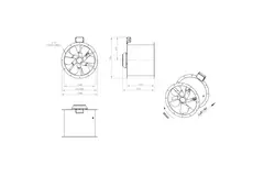 Osiowy 500 mm kanałowy wentylator spalin F300- AL 500 D42U F3 01 CFG